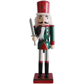 Mobili Rebecca Nussknacker Dekofigur 35 cm , Holz , 8x35x10 cm , Dekoration, Weihnachtsdekoration