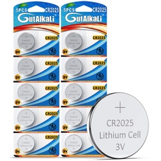 GutAlkaLi 10 Knopfzellen CR2025 Lithium 3 V