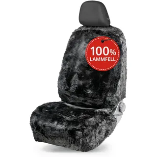 Walser Auto-Sitzbezug Lammfell Mona, Lammfellbezug-Auto, Autositzfell, Auto Fell-Sitzbezug, Autositzschoner mit Fell, Lammfell-Bezug schwarz