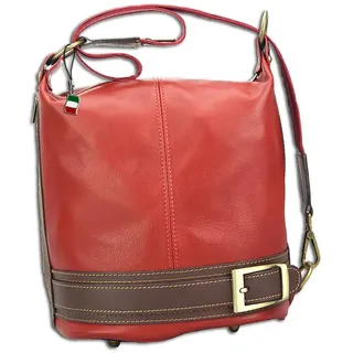 FLORENCE Echtleder Tasche Schultertasche rot braun OTF104R