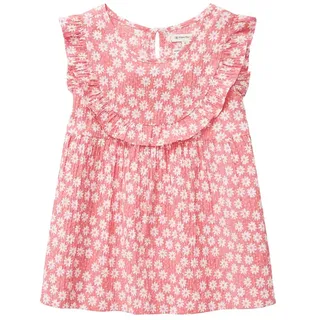 Tom Tailor 1031956 Volant Allover ärmellose Bluse - Pink White Flower Design - 92-98 cm