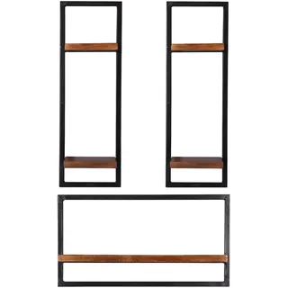 SIT Möbel Wandregal Panama 60 x 25 x 110 cm Schwarz