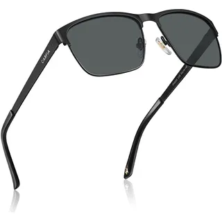 CARFIA Polarisierte Herren Sonnenbrille Metallrahmen UV 400 Fahrerbrille | Guter UV-Schutz, Sportbrille, Kategorie 3 Linse, Verstellbare Nasenpads, Nicht Drücken, Nickelfreie Metall, Stylisches Design