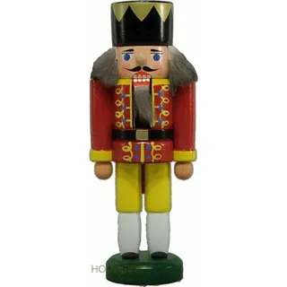 Miniatur - Nussknacker König rot/gelb 13cm NEU Nußknacker Holz Figur Erzgebirge