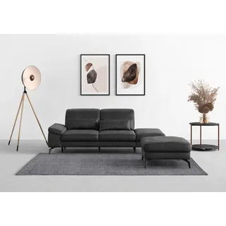 sit&more Polsterhocker »Cabana« mit stylischen Metallfüßen, grau,