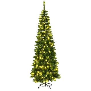 Costway Bleistift Weihnachtsbaum 225 cm Grün