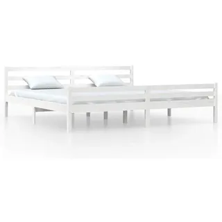 vidaXL Massivholzbett Weiß 200x200 cm - Weiß