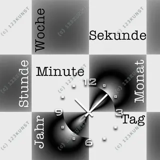 3070 Dixtime Designer Wanduhr, Wanduhren, Moderne Wohnraumuhr  70cm x 70cm