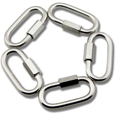 Yasorn Karabiner M6/0.24" D Form Schraubverschluss Edelstahl mit Verschraubung Verschluss Schneller Quick Link Schlüsselanhänger 5 Stück