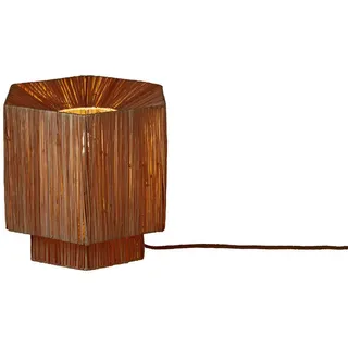 Good & Mojo Tischleuchte , Braun , Naturmaterialien , sechseckig , 27x26x27 cm , Lampen & Leuchten, Innenbeleuchtung, Tischlampen, Tischlampen