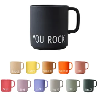 Design Letters Kaffeebecher Porzellan Schwarz YOU ROCK | Dekorativ Kaffeetasse | Personalisierte Geschenke, Hochzeitsgeschenk | Schöne Tassen | Tasse mit spruch | Tasse Lieblingsmensch 250 Ml