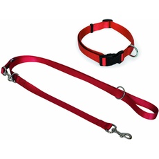 small foot company 9838 Hunde-Set Halsband und Führleine, 15 mm, rot