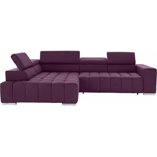 exxpo - sofa fashion "Elias, aktuelle Kreuzsteppung im Sitz, bequem, Breite 307cm, L-Form", mit Kopf- bzw. Rückenverstellung, wahlweise mit Bettfunktion,