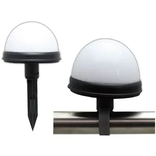 2x LED Solarleuchte Geländer Zaun | Solar Lampe Kugelleuchte | Gartenlampe Außenleuchte | Solarlampe Garten |  Solarkugel Kunstsoff