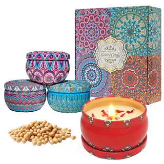 4 Stück Duftkerzen, Geschenkset Frauen Duftkerzen,Kerzen Geschenke für Frauen,75g Sojawachskerzen, Geschenke für Muttertag, Geburtstag, Jahrestag, Party, Yoga, Weihnachten