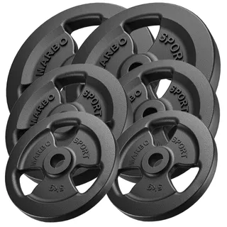 Marbo Sport Tri-Grip Hantelscheiben Set 60 kg Gusseisen schwarz