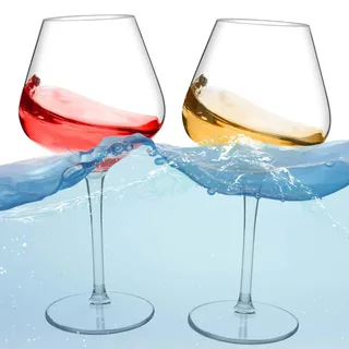 alouweekuky 2er Set Schwimmende Weingläser für Pool Tritan Weingläser Plastik Bruchsicher Sektgläser Schwimmender Swimming Pool Kunststoff Weinglas Picknick Wine Glass