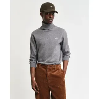 Gant für Herren. 8030563 Klassischer grauer Rollkragenpullover aus Baumwolle (L), Lässig