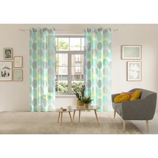my home Gardine »BELEM« Ösen 1 Stk. tlg. 1 Schal, Polyester, Kreise, grün