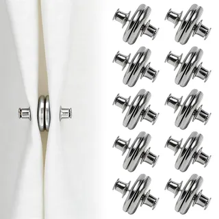 Dryxog 10 Stück Magnet Verschluss Gardinen Klammern Raffhalter für Vorhänge Vorhang Clips Duschvorhang Magnet Verhindert Lichtverlust für Schlafzimmer Badezimmer Bürovorhänge