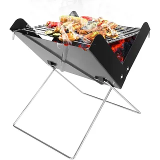 Mini Gartengrill Faltbar Touristisch Camping Tragbar Holzkohlegrills - Schwarz