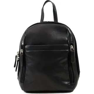MAESTRO Leder Rucksack City Backpack Black schwarz - Schwarz