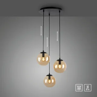 my home Pendelleuchte »Nymölla« E14 Hängeleuchte mit großen Glaskugeln, amberfarben oder opal matt weiß