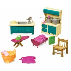 Li’l Woodzeez 21-teilig Küche und Haushalt Zubehör Set – Herd, Spüle, Bügelbrett und mehr – Tierfiguren Accessoire Spielzeug für Kinder ab 3 Jahren