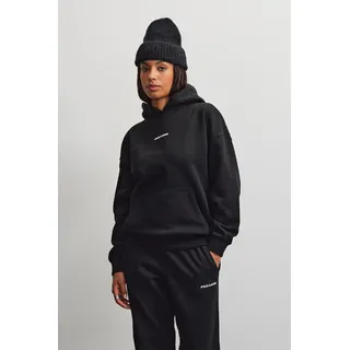 Kapuzensweatshirt PEGADOR "ATNA LOGO OVERSIZED HOODIE", Damen, Gr. XL, schwarz (schwarz, weiß), Sweatware, Obermaterial: 80% Baumwolle, 20% Polyester, bedruckt, oversize normal, Rundhals, Rippbündchen, Sweatshirts Kapuzensweatshirt, Baumwollmischung, oversize