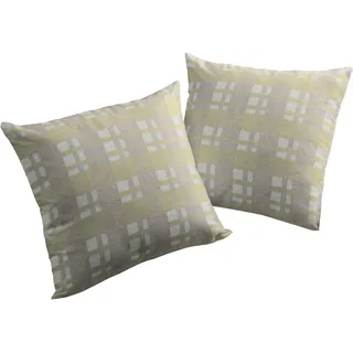Dekokissen WIRTH "Laufenberg" Gr. 1, grün (lindgrün, kariert), B:40cm L:40cm, Baumwolle, Polyester, Dekokissen_Sitzkissen_Kissenhüllen, Dekokissen, Kissenhülle ohne Füllung, 2 Stück