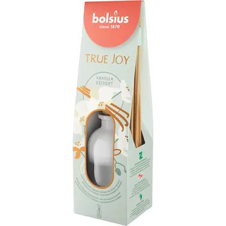 Bolsius True Joy - Duftstäbchen Raumduft Diffuser - Vanilla Delight - 80 ml - bis zu 10 Wochen - Haus Parfüm - mit Natürlichen Extrakten - Ohne Alkohol