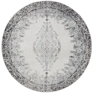 benuta Vintage-Teppich George waschbar ø 120 cm rund , Kunststoff , Vintage , Rund , 120x120 cm , Oeko-Tex® Standard 100 , in verschiedenen Größen erhältlich, rutschfeste Unterfläche, waschbar , Teppiche und Böden, Teppiche, Vintageteppiche