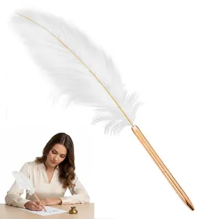 Luxorium 1 Kugelschreiber Weiß Fantasie Gold Nachfüllbar für Hochzeit Unterschrift Geschenk Büro