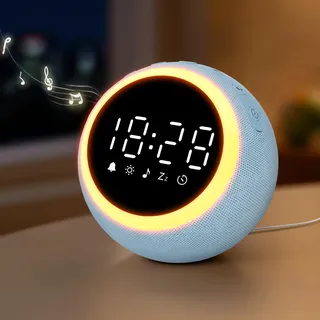 Smart Digital Wecker mit 25 Entspannungstönen, Nachtlicht, Schlummertaste, Timer & Einstellbarer Lautstärke/Helligkeit - Weißes Rauschen Schlafhilfe für Kinder, Mädchen, Erwachsene im Schlafzimmer