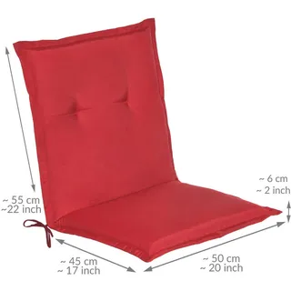 Beautissu Niederlehner Auflage 100 x 50 x 6 cm rot 1-tlg.