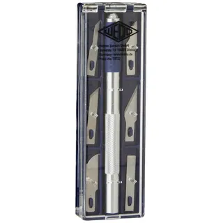 Wedo 78722 Cutter Hobbymesser Set (inklusive 6 verschiedenen Klingen) silber