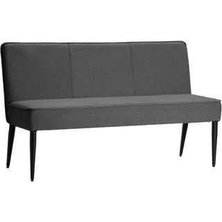 otto home Polsterbank OTTO HOME "Lenzrose", grau (anthrazit, schwarz), B:142cm H:86cm T:61,5cm, Polyester, Sitzbänke, Polsterbank, mit Taschenfederkern, schwarzes Metallgestell, Breite 142 cm