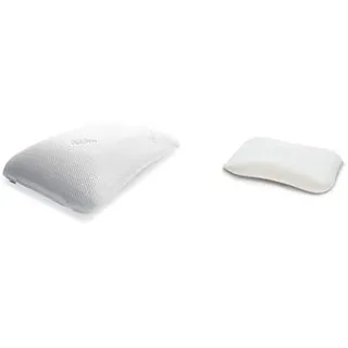 TEMPUR Symphony Schlafkissen ergonomisches Nackenstützkissen für Rücken und Seitenschläfer, Memory Foam, Weiß, L Jersey-Kissenbezug mit Reißverschluss für Symphony Schlafkissen S/M/L beige
