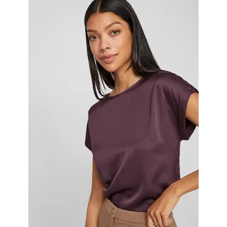 Vila Kurzarmshirt »VIELLETTE S/S SATIN TOP - NOOS«, Satin Optik Vila Plum Perfect 34