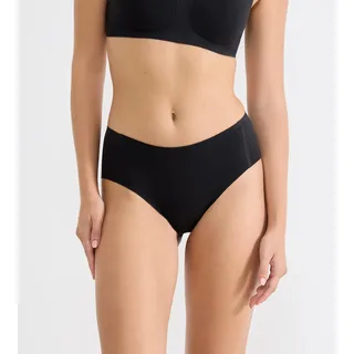 Hipster SLOGGI "ZERO Feel Pure", Damen, Gr. XXL, schwarz, Single Jersey, Obermaterial: 54% Modal, 24% Polyamid, 22% Elasthan, körpernah, Unterhosen Hipster, dezenter Streifeneffekt, nahtlos, Stretch