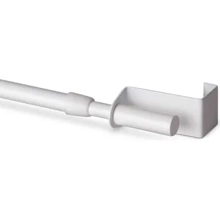 Spannvitrage, Gardinenstange - Metall - ( 40-60 cm - Weiß ) zum Spannen, Klemmstange Ausziehbar, Vitragestange ohne Bohren und Schrauben, Ø 9 mm - Weiß