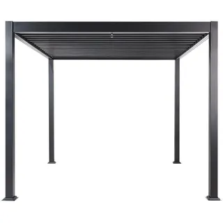 Beliani Garten-Pergola 3,1 x 2,96 m Schwarz