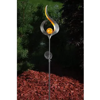 HGD Design-Gartenstecker mit LED-Solar, Siber, 17 x 6 x 91,5 cm, CS57-3018