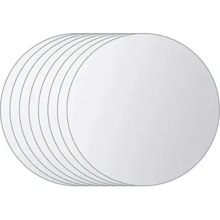 vidaXL 8-tlg. Spiegelfliesen-Set Rund Glas - Silber