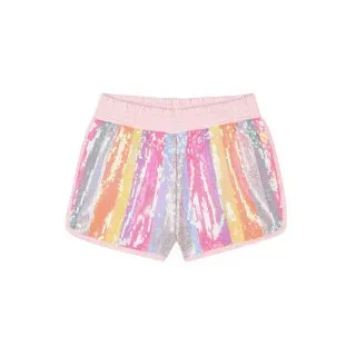 Billieblush für Mädchen. U21067 Rosa paillettenbesetzte Shorts (10años= 138cm), Lässig, Baumwolle, Kinderbekleidung