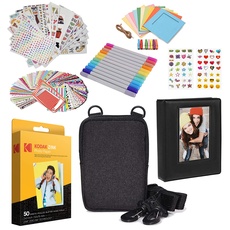 Kodak Premium Zink Fotopapier, 5,1 x 7,6 cm, Zubehör-Set mit Fotoalbum, Etui, Aufklebern, Markern