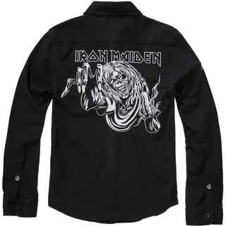 Brandit Textil Brandit Iron Maiden Vintage Eddie, Hemd - Schwarz/Weiß - XL