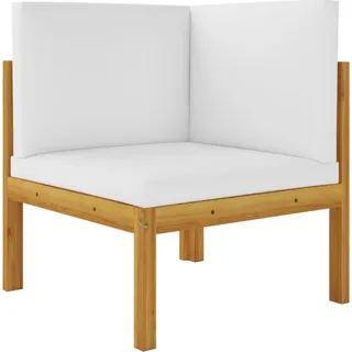 vidaXL 2-Sitzer-Gartenbank mit Kissen Holz Akazie & Seil - Creme