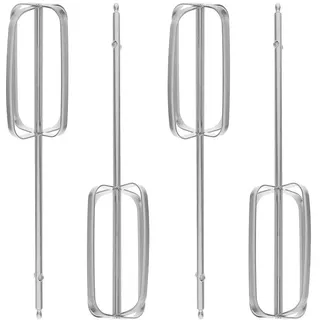 LIGIGWASH 4 Stück Teiliges Handmixer Ersatzteile aus Elektrische Rührbesen und Schneebesen Universelle Küchenmixer Aufsätze für Teig Ei Backen und Kochen Silberfarben