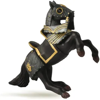 Papo Schwarzes Pferd mit Rüstung 14 cm